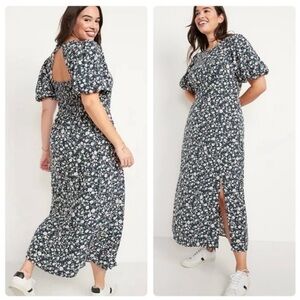 Old Navy Women’s Floral Puff Sleeve Maxi Shift Dress
